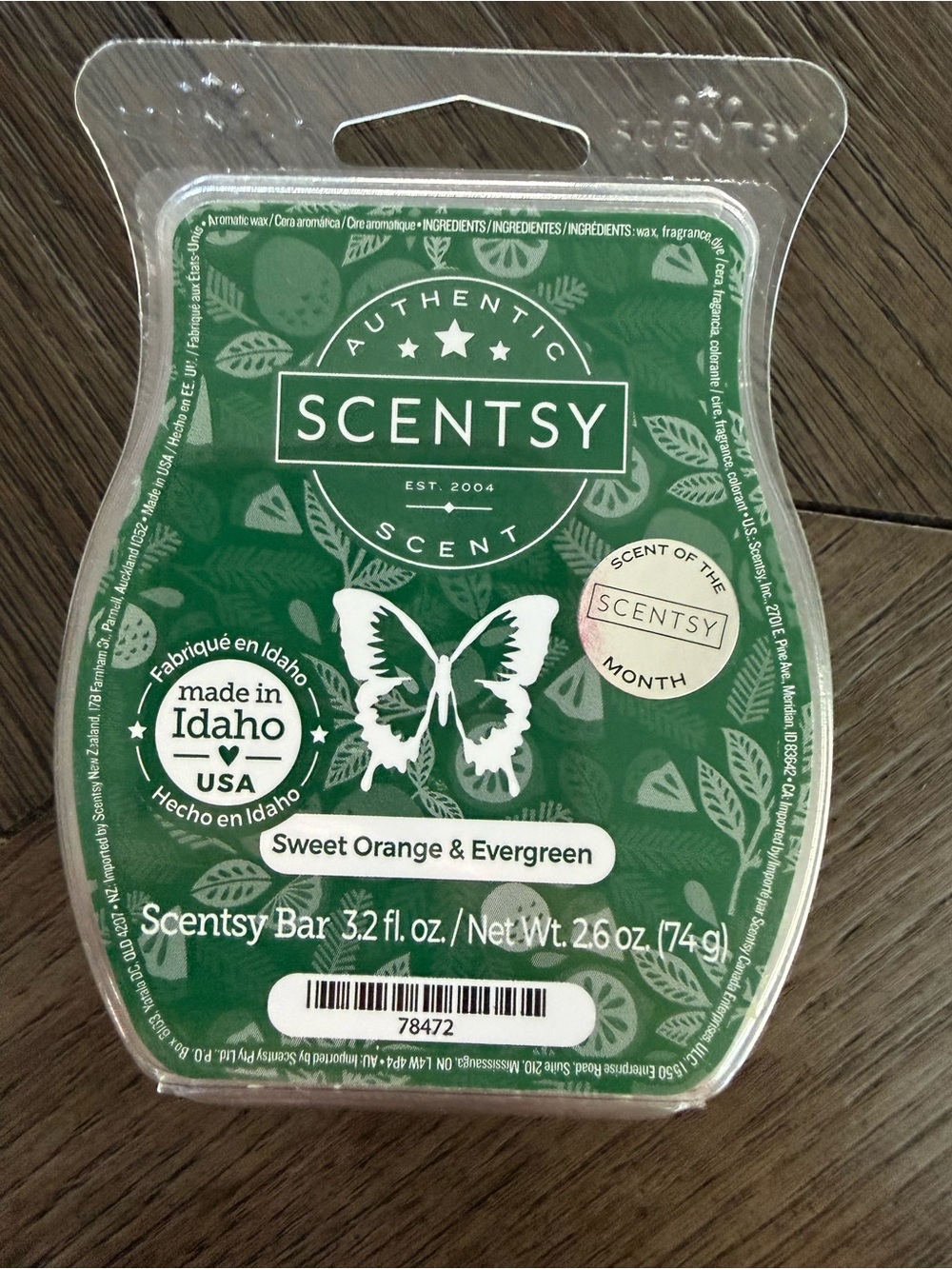 Scentsy Sweet Orange & Evergreen Wax Bar